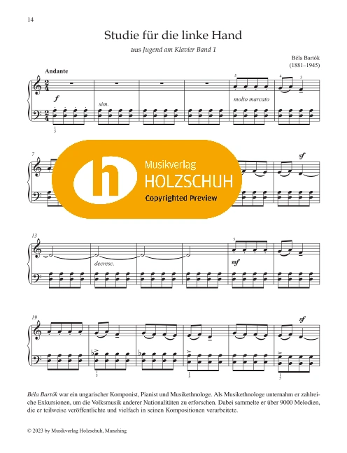 Studie für die linke Hand